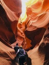 People were hiking in the Lower Antelope Canyon