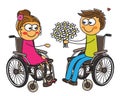 People in wheelchairs get married