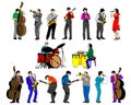 People whit music instruments Royalty Free Stock Photo