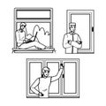 people window man vector