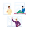 people window man vector