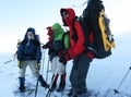 People in winter hike Royalty Free Stock Photo