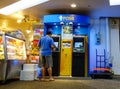 People withdraw money from ATM in Chinatown, Singapore Royalty Free Stock Photo