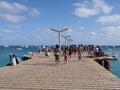 People on wooden pier on Sal island in Cape Verde