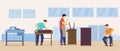 People woodworking vector illustration, cartoon flat woodworker man character repairing wood home furniture, handyman