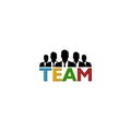 People, word team icon sign logo