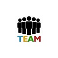 People, word team icon sign logo