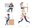 People Work in Office. Vector Illustration.