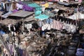 People work at the open-air laundry in Mumbai