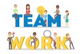 People work together in team. Strategy and business