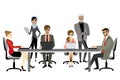 People working on computer flat style cartoon Royalty Free Stock Photo