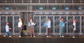 People Working In Data Center Room Hosting Server Computer Monitoring Information Database Royalty Free Stock Photo
