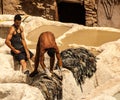 People working in the famous tannery, Morocco