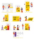 People working in the field of information technology. Set of vector icons men and women in the flat style. A set of icons for th