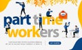 People are working freelance by writing part time workers, concept vector ilustration. can use for landing page, template, ui web,