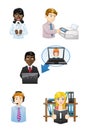 People working icons set