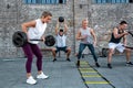 People working out various fitness exercises