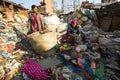 People working in sorting of plastic on the dump Royalty Free Stock Photo