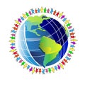 People world planet globe illustration global around peace