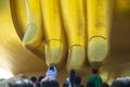 People worship a big buddha image with peace at Wat muang Ang Thong,Thailand