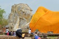 People worship big statue buddha Royalty Free Stock Photo