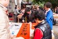 People writing Chinese new year scrolls