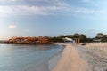 People in Cala Saona beach, Formentera, Spain in Covid Time Royalty Free Stock Photo