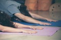 People on yoga class indoor Royalty Free Stock Photo