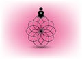 People Yoga Studio Logo and Lotus Flower. Emblem icon, Man in lotus pose icon and Health Spa Meditation Harmony Logotype