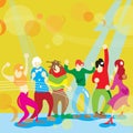Peoples dance in party vector image for party content