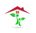 Peoples family together And Home Shape care Logo Design. Business, health.