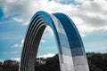 Peoples friendship arch bottom view. Ukraine, Kiev October 2020