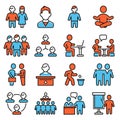 Peoples Icons Set on White Background. Vector