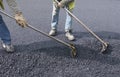 Peoples labor for paving Royalty Free Stock Photo