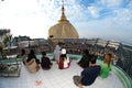 Peoples praying Kyaikhtiyo Pagoda.