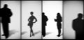 Peoples Silhouettes with shadows Royalty Free Stock Photo