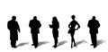 Peoples Silhouettes with shadows Royalty Free Stock Photo