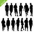 Peoples silhouettes vector Royalty Free Stock Photo