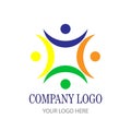 Peoples union team work social community logo icon Royalty Free Stock Photo