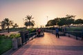 Peoples walking through under ground walkway in abudhabi corniche Royalty Free Stock Photo