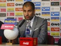 Pep Guardiola speaking to press after match Royalty Free Stock Photo