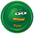 pepe coin cryptocurrency green gradient colour