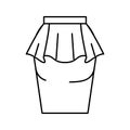 peplum skirt line icon vector illustration