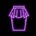 peplum skirt neon glow icon illustration