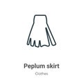 Peplum skirt outline vector icon. Thin line black peplum skirt icon, flat vector simple element illustration from editable clothes Royalty Free Stock Photo