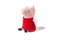 Peppa pig plushy doll isolated on white background