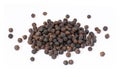 Pile of black pepper isolated on white. Royalty Free Stock Photo