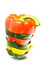 Colorful bell pepper stack Royalty Free Stock Photo