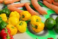 Pepper, avacado and carrott in a local market