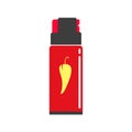 Pepper or capsicum spray isolated icon vector flat cartoon illustration, idea of self defence protection gas bottle